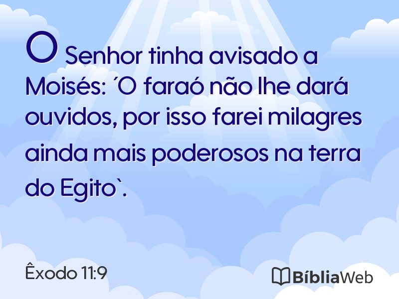 Êxodo 11:9 em imagem para compartilhar