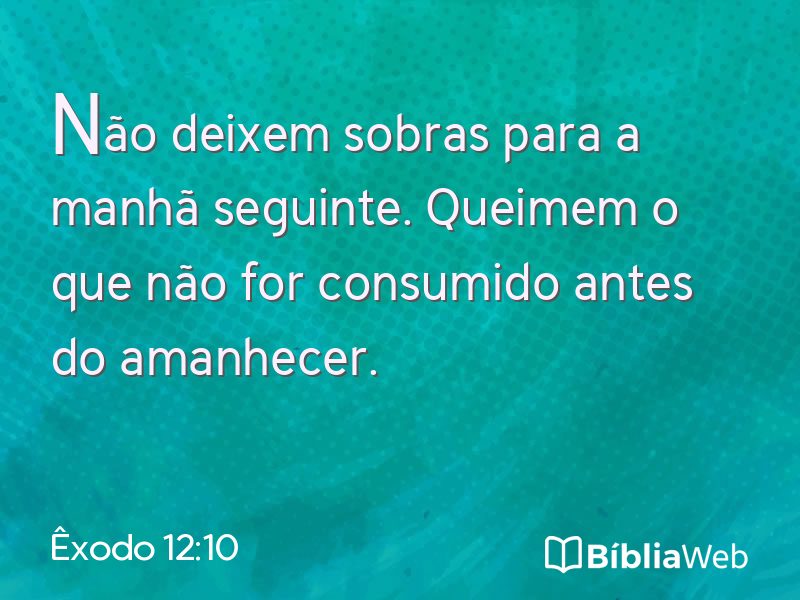 Êxodo 12:10 em imagem para compartilhar