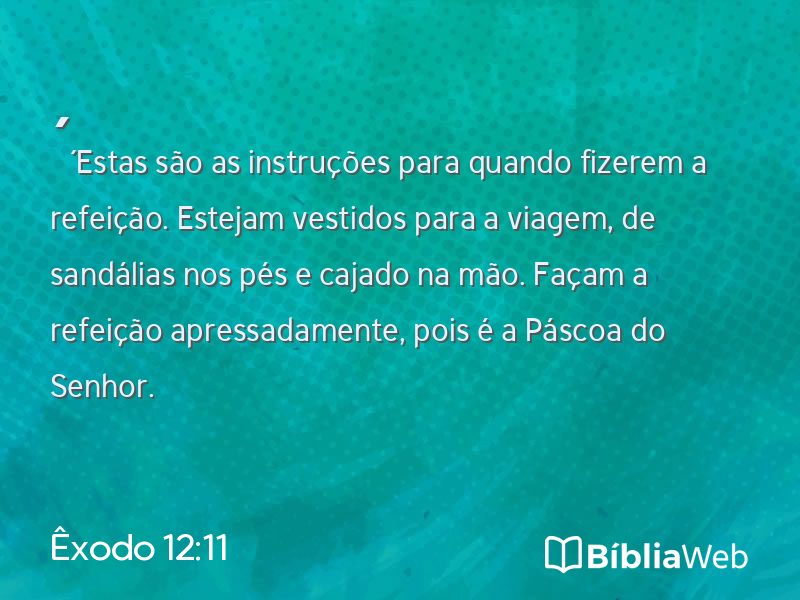 Êxodo 12:11 em imagem para compartilhar