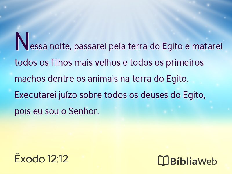Êxodo 12:12 em imagem para compartilhar
