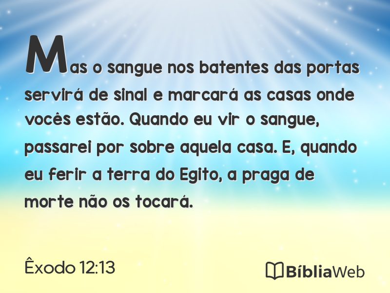Êxodo 12:13 em imagem para compartilhar