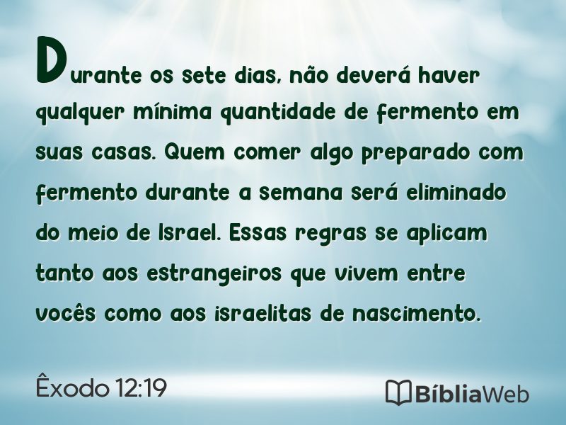 Êxodo 12:19 em imagem para compartilhar