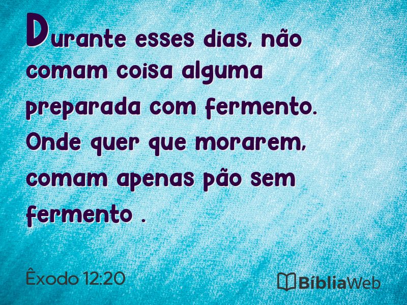 Êxodo 12:20 em imagem para compartilhar