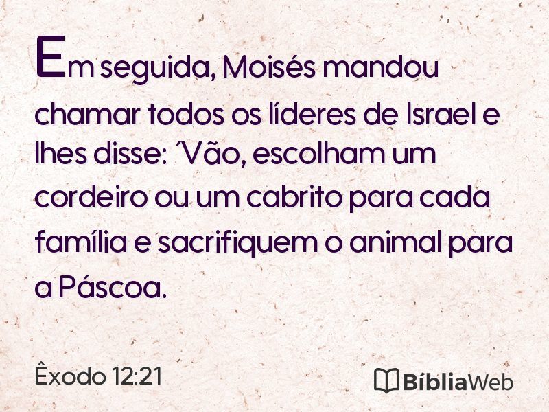 Êxodo 12:21 em imagem para compartilhar