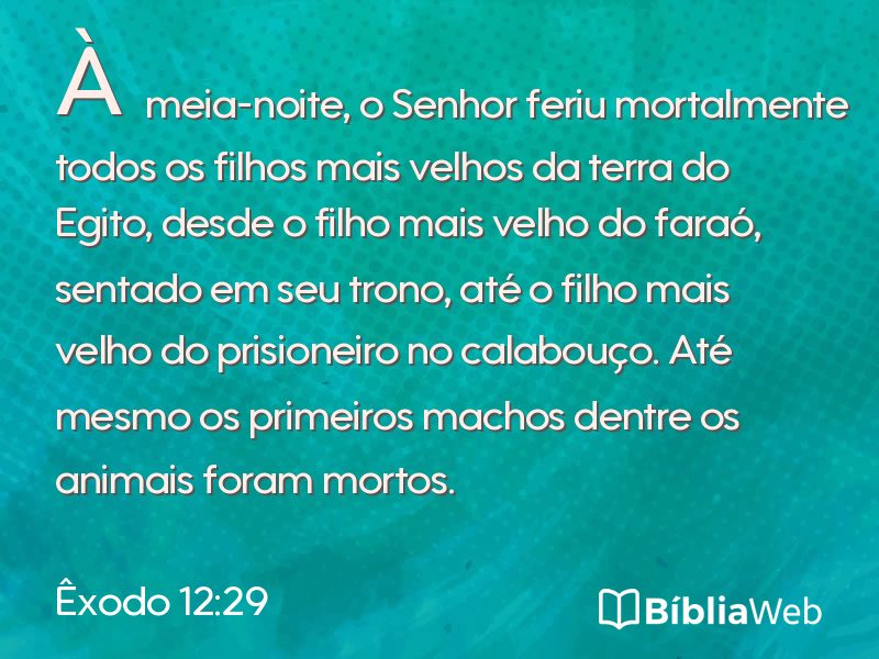 Êxodo 12:29 em imagem para compartilhar