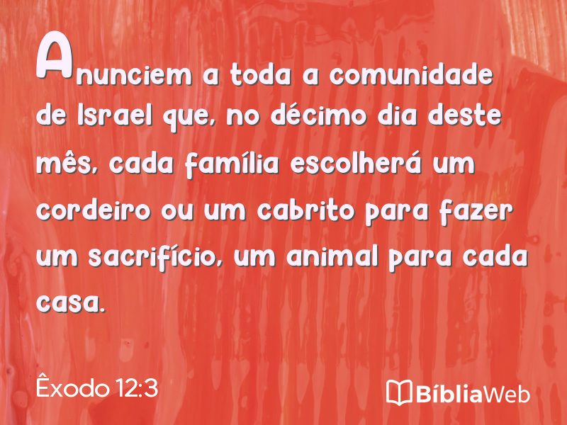 Êxodo 12:3 em imagem para compartilhar
