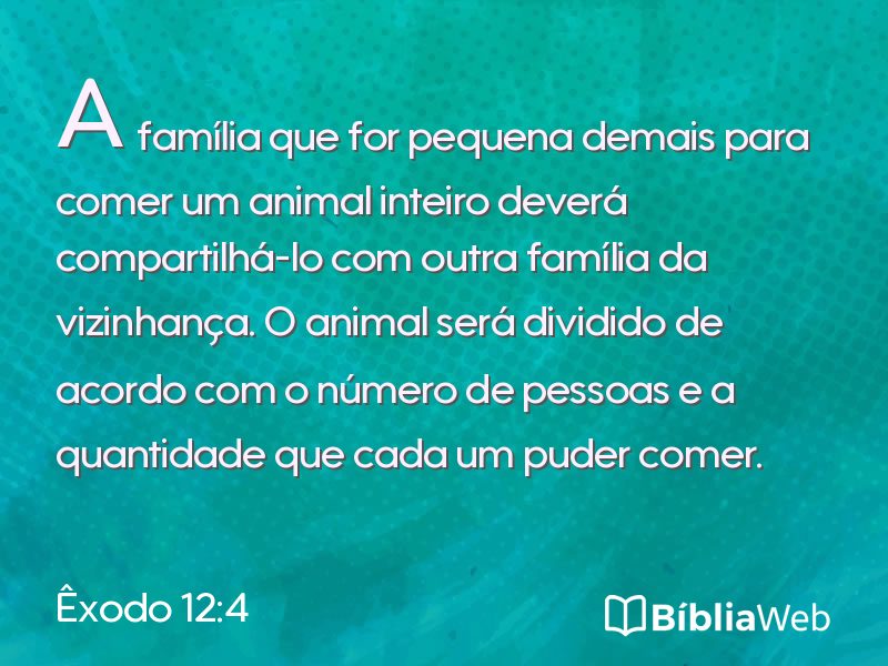 Êxodo 12:4 em imagem para compartilhar