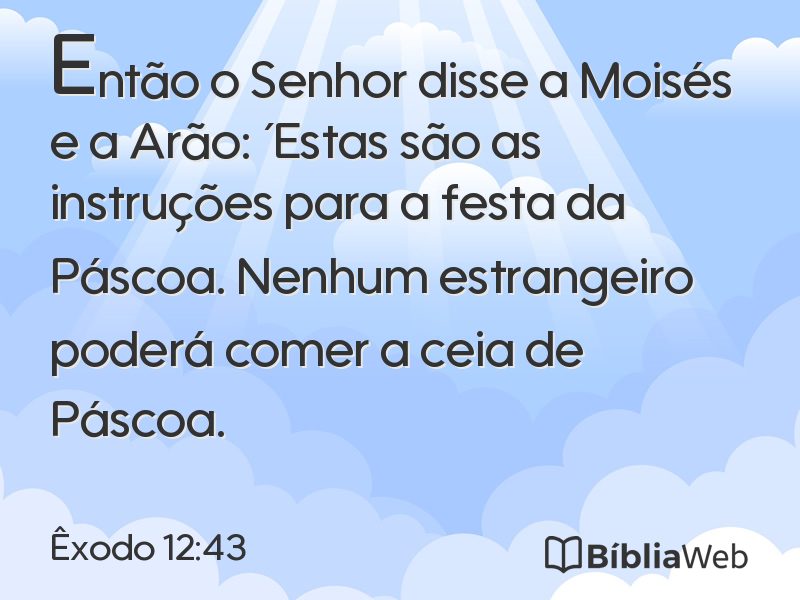 Êxodo 12:43 em imagem para compartilhar