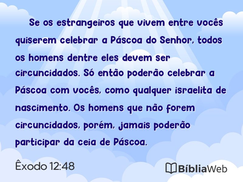 Êxodo 12:48 em imagem para compartilhar