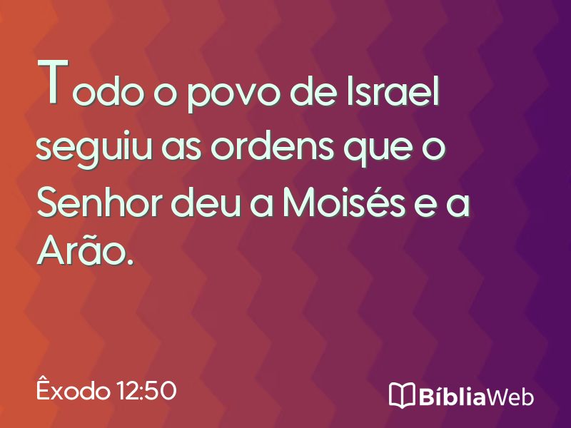 Êxodo 12:50 em imagem para compartilhar