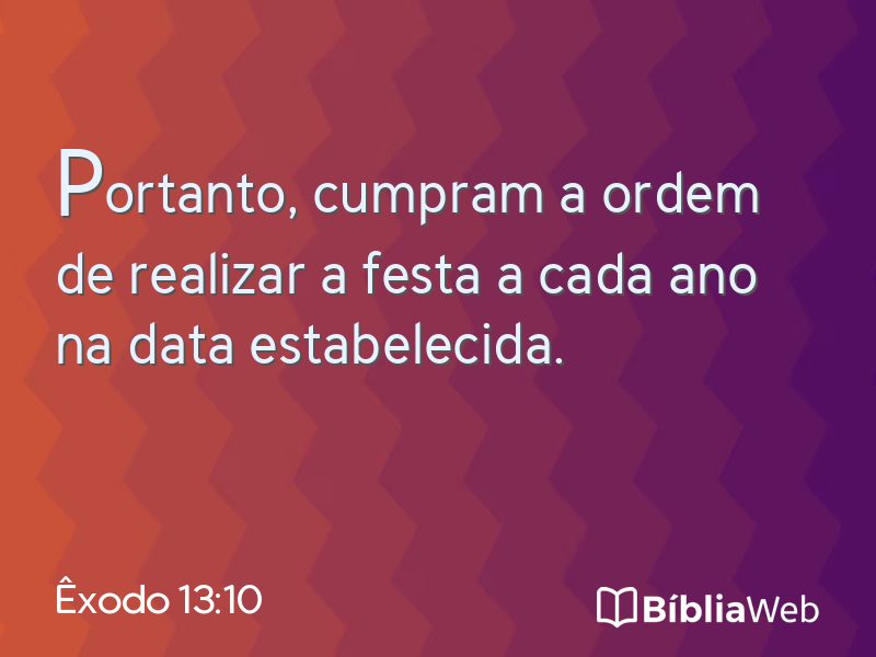 Êxodo 13:10 em imagem para compartilhar
