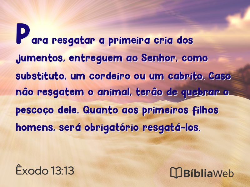 Êxodo 13:13 em imagem para compartilhar
