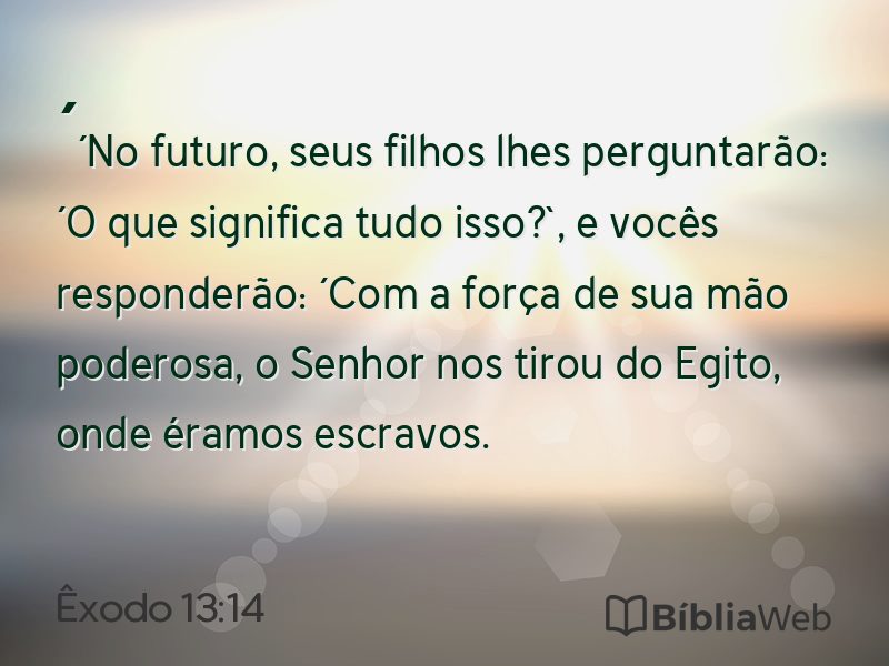 Êxodo 13:14 em imagem para compartilhar