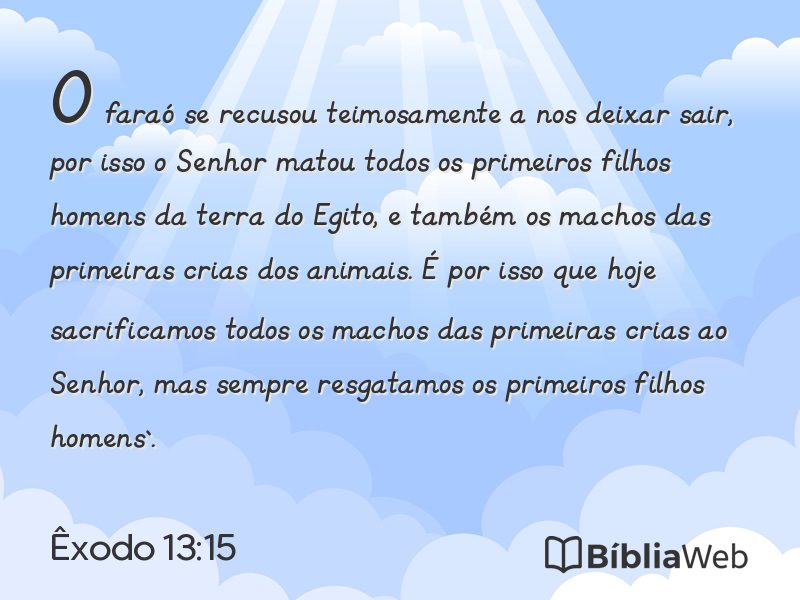 Êxodo 13:15 em imagem para compartilhar