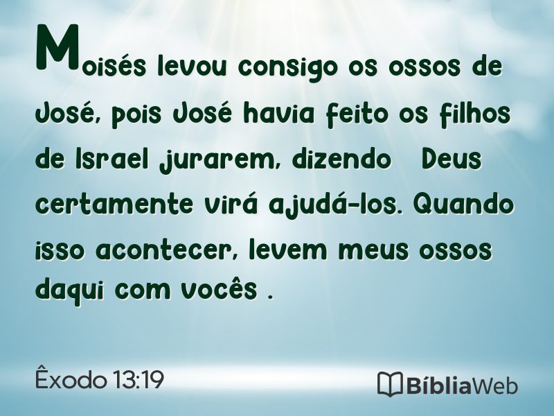 Êxodo 13:19 em imagem para compartilhar