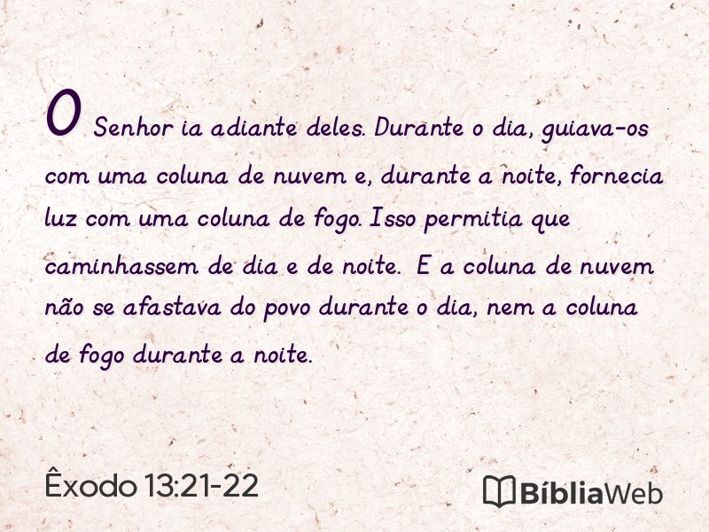 Êxodo 13:21-22 em imagem para compartilhar