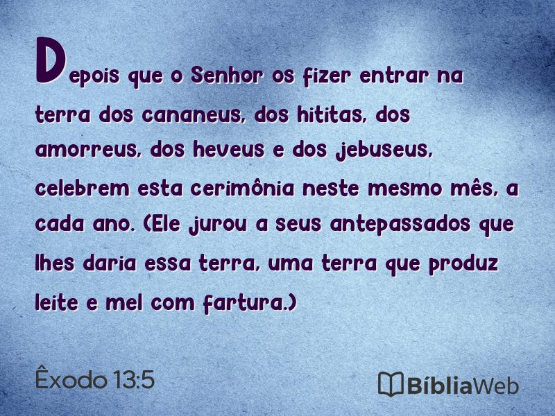 Êxodo 13:5 em imagem para compartilhar