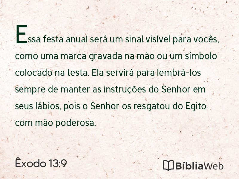 Êxodo 13:9 em imagem para compartilhar