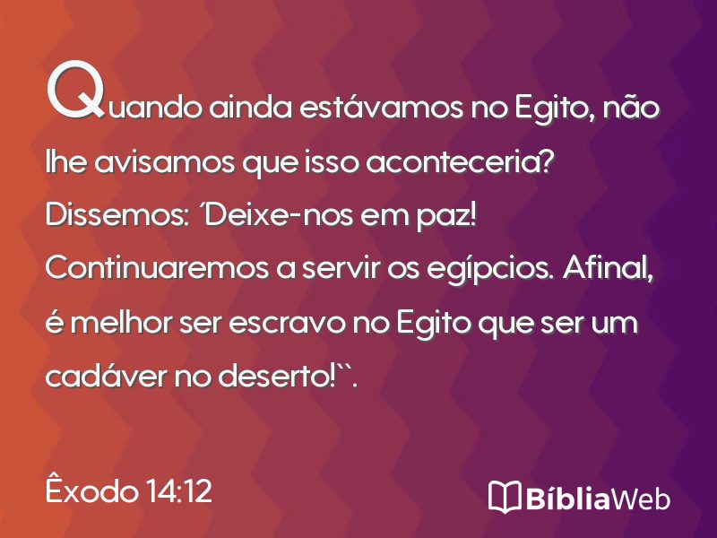 Êxodo 14:12 em imagem para compartilhar