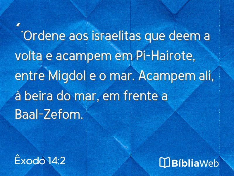 Êxodo 14:2 em imagem para compartilhar
