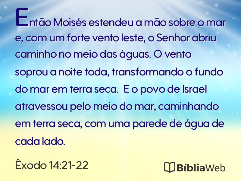 Êxodo 14:21-22 em imagem para compartilhar