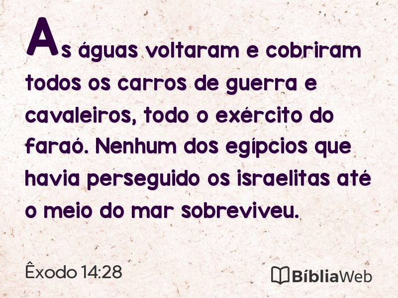 Êxodo 14:28 em imagem para compartilhar