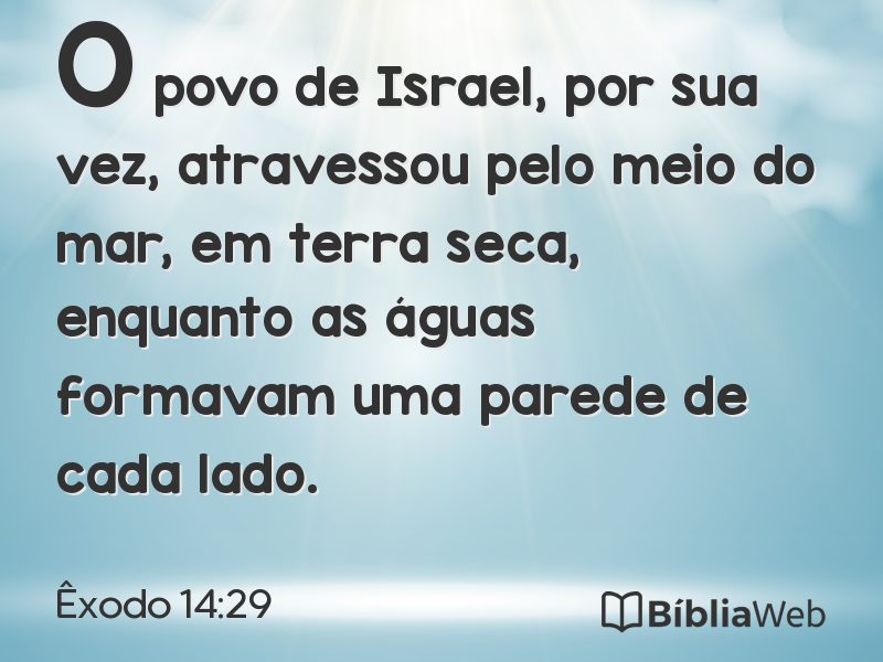 Êxodo 14:29 em imagem para compartilhar