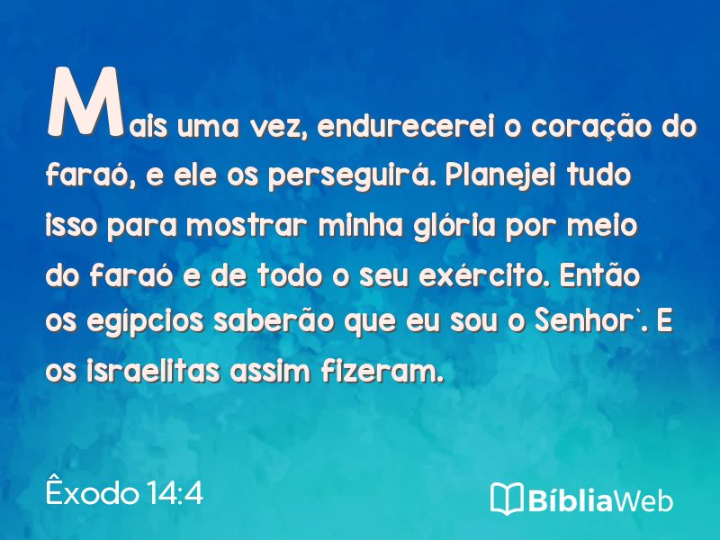 Êxodo 14:4 em imagem para compartilhar