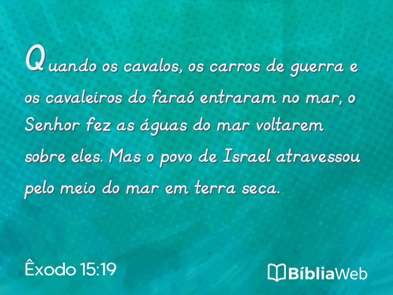 Êxodo 15:19 em imagem para compartilhar
