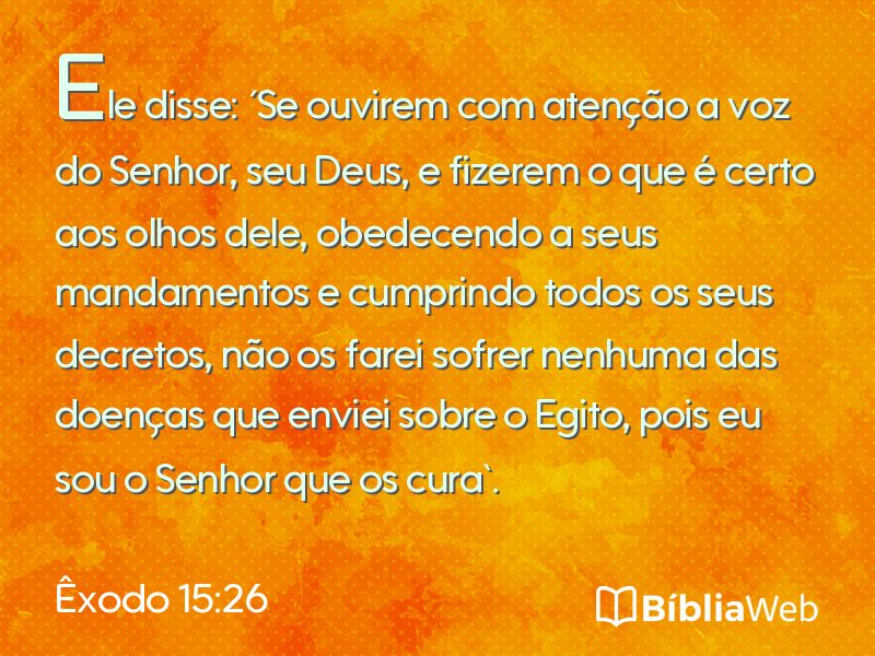 Êxodo 15:26 em imagem para compartilhar