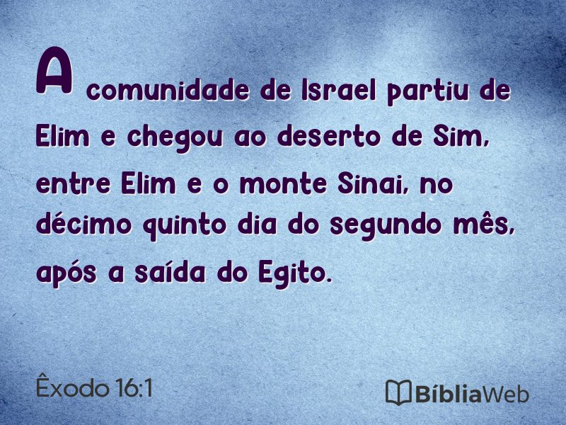 Êxodo 16:1 em imagem para compartilhar