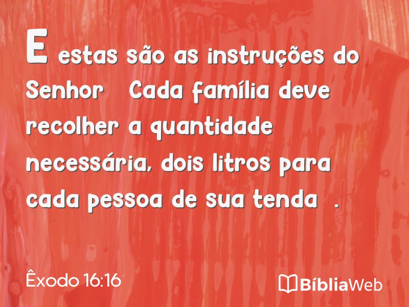 Êxodo 16:16 em imagem para compartilhar