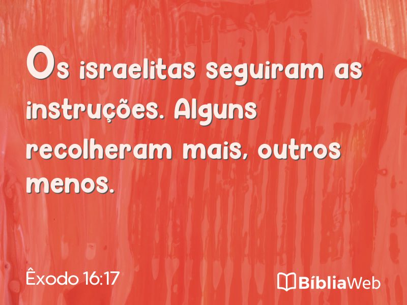 Êxodo 16:17 em imagem para compartilhar