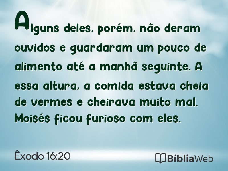 Êxodo 16:20 em imagem para compartilhar