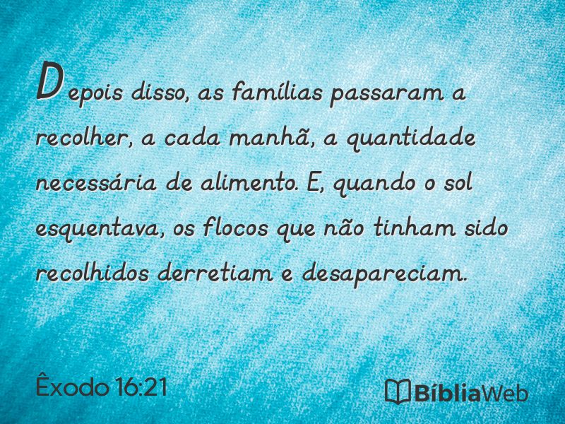 Êxodo 16:21 em imagem para compartilhar