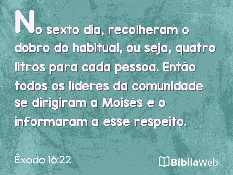 Êxodo 16:22 em imagem para compartilhar
