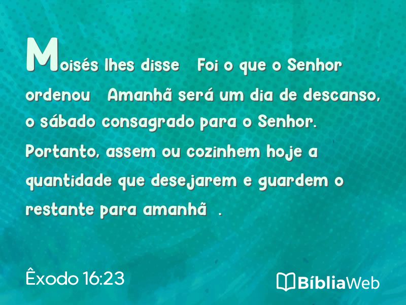 Êxodo 16:23 em imagem para compartilhar