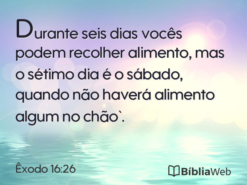 Êxodo 16:26 em imagem para compartilhar
