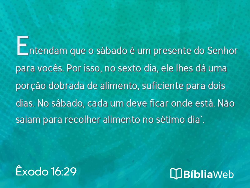 Êxodo 16:29 em imagem para compartilhar