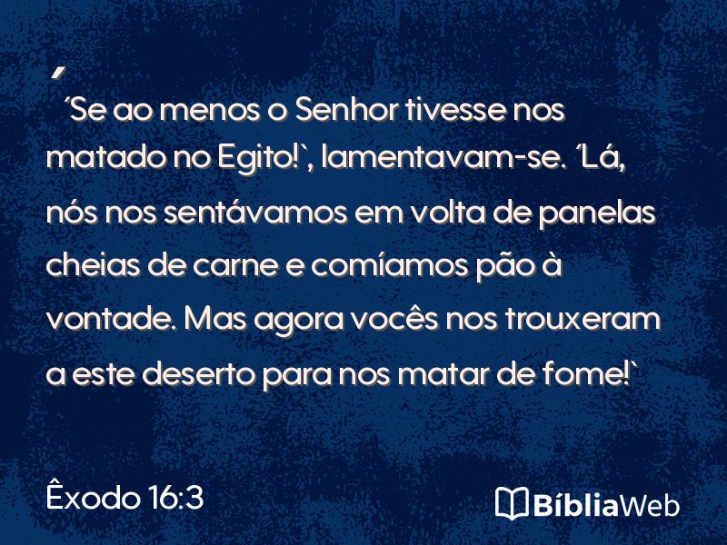 Êxodo 16:3 em imagem para compartilhar
