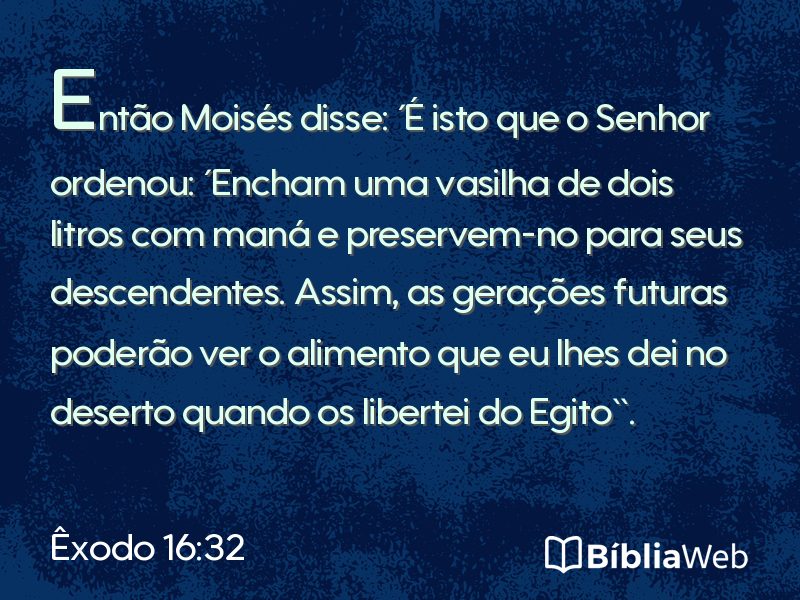 Êxodo 16:32 em imagem para compartilhar