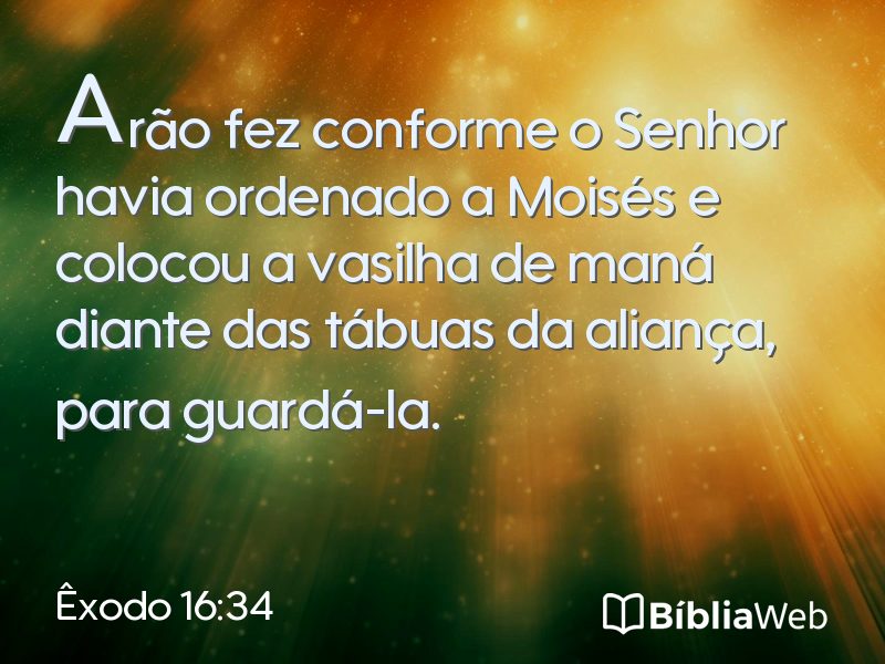 Êxodo 16:34 em imagem para compartilhar