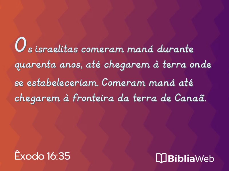 Êxodo 16:35 em imagem para compartilhar