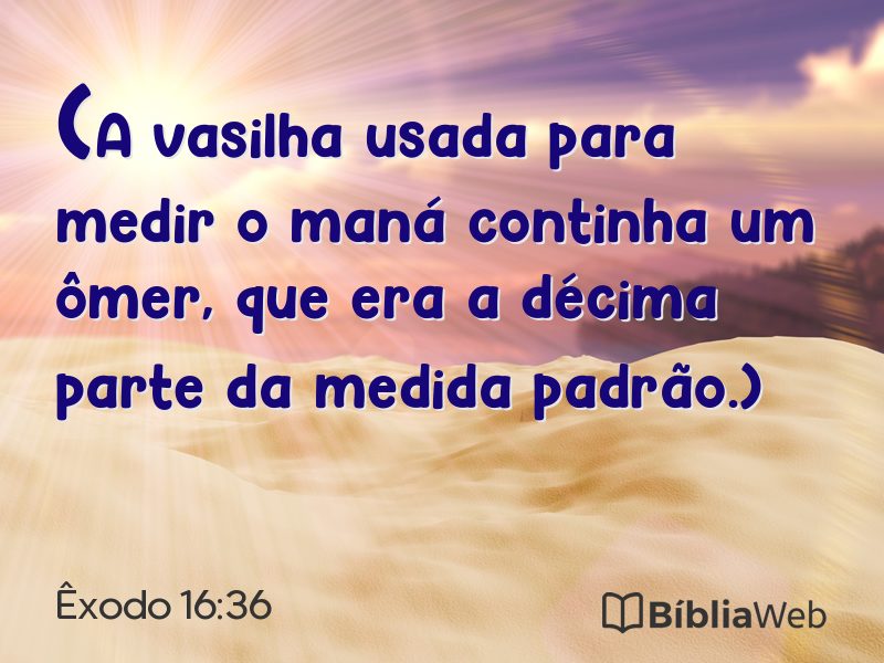 Êxodo 16:36 em imagem para compartilhar