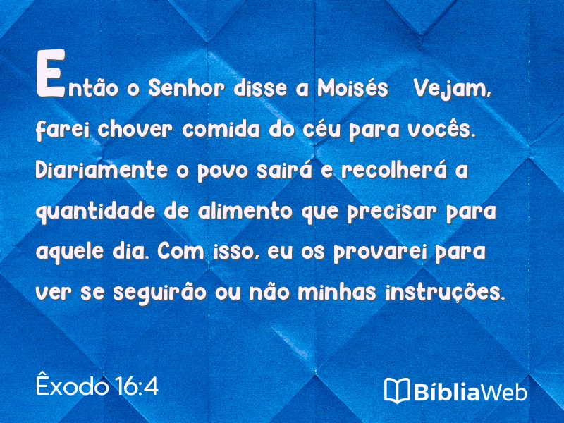 Êxodo 16:4 em imagem para compartilhar