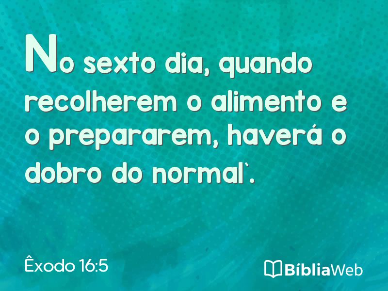 Êxodo 16:5 em imagem para compartilhar