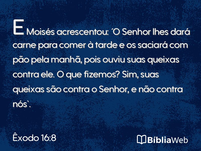 Êxodo 16:8 em imagem para compartilhar