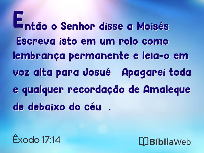 Êxodo 17:14 em imagem para compartilhar