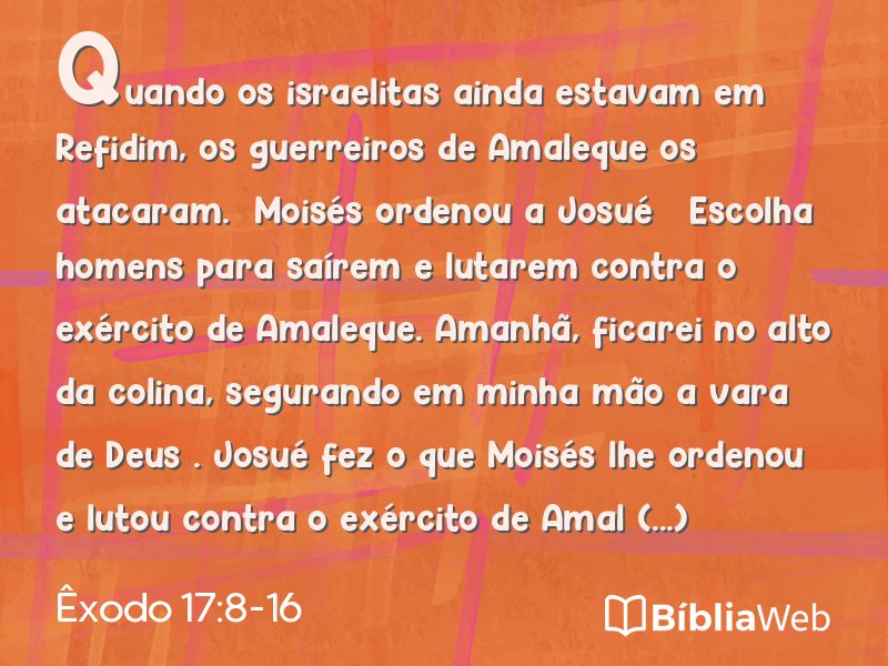 Êxodo 17:8-16 em imagem para compartilhar