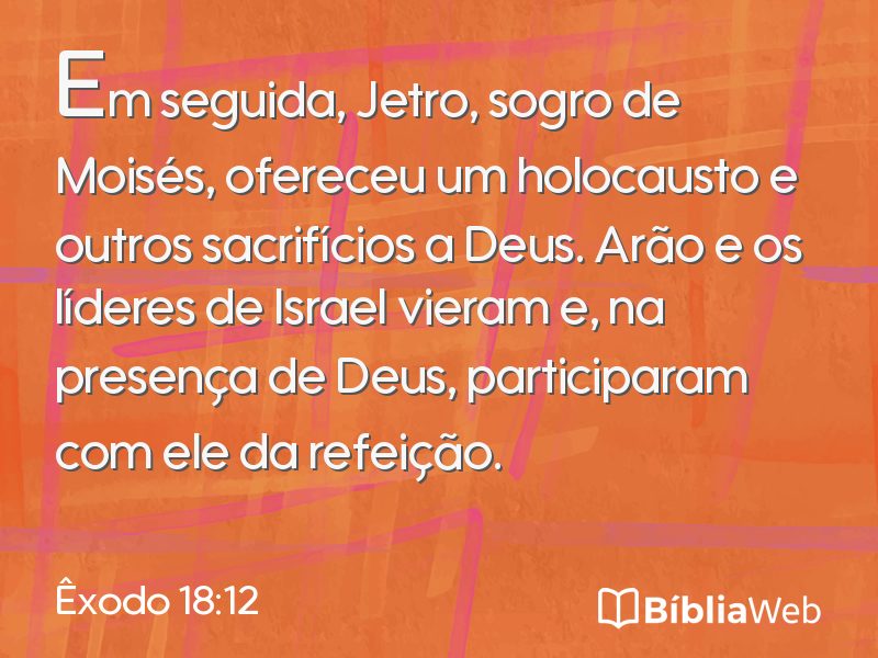 Êxodo 18:12 em imagem para compartilhar